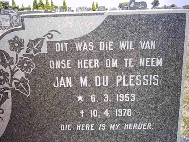 PLESSIS Jan M., du 1953-1978