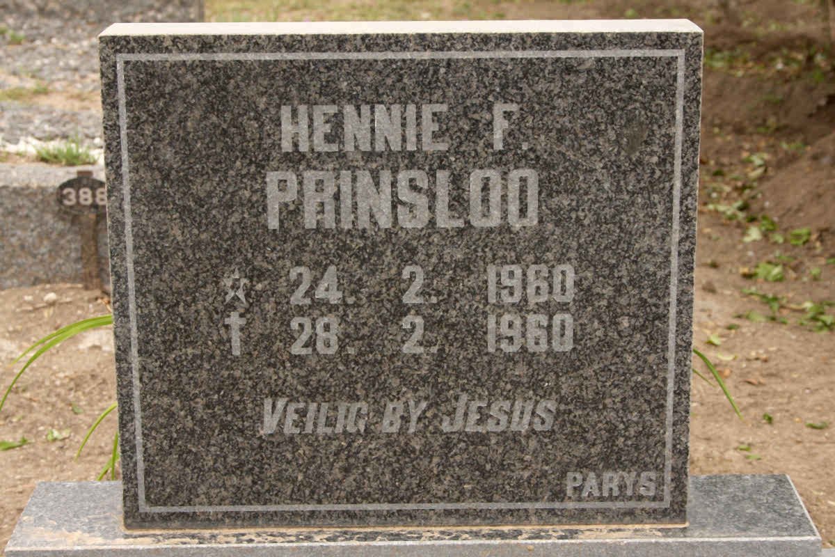 PRINSLOO Hennie F. 1960-1960