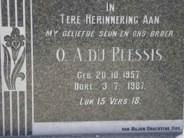 PLESSIS O.A., du 1957-1987
