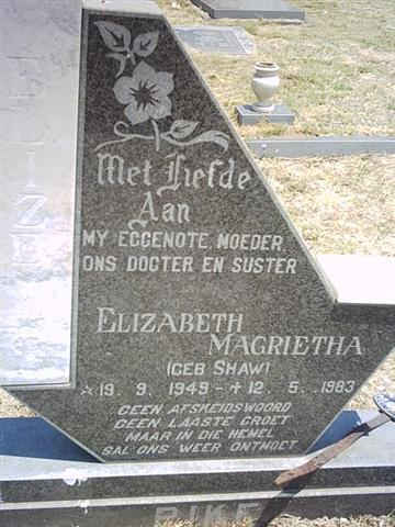 PIKE Elizabeth Magrietha nee SHAW 1949-1983