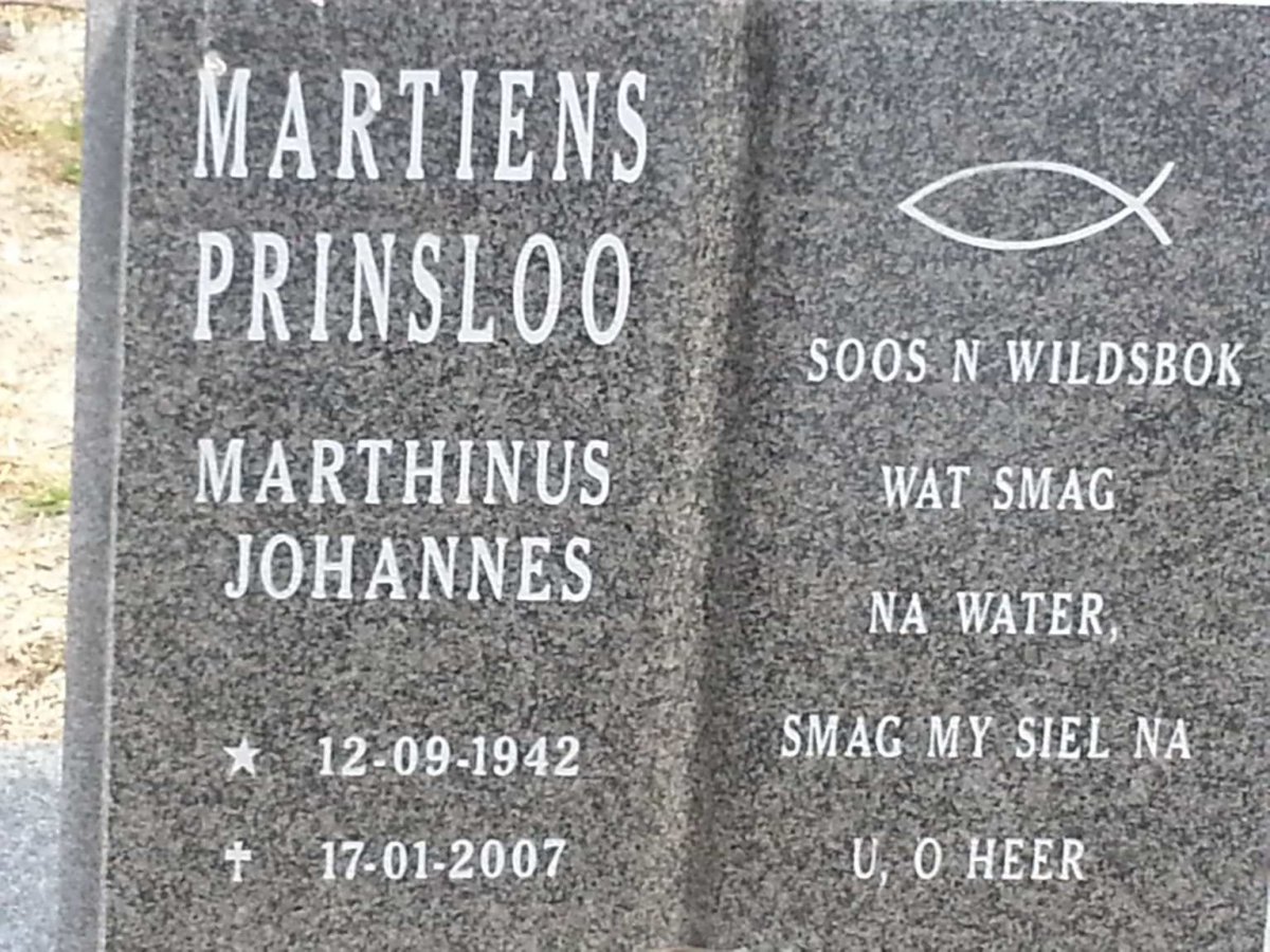 PRINSLOO Marthinus Johannes 1942-2007
