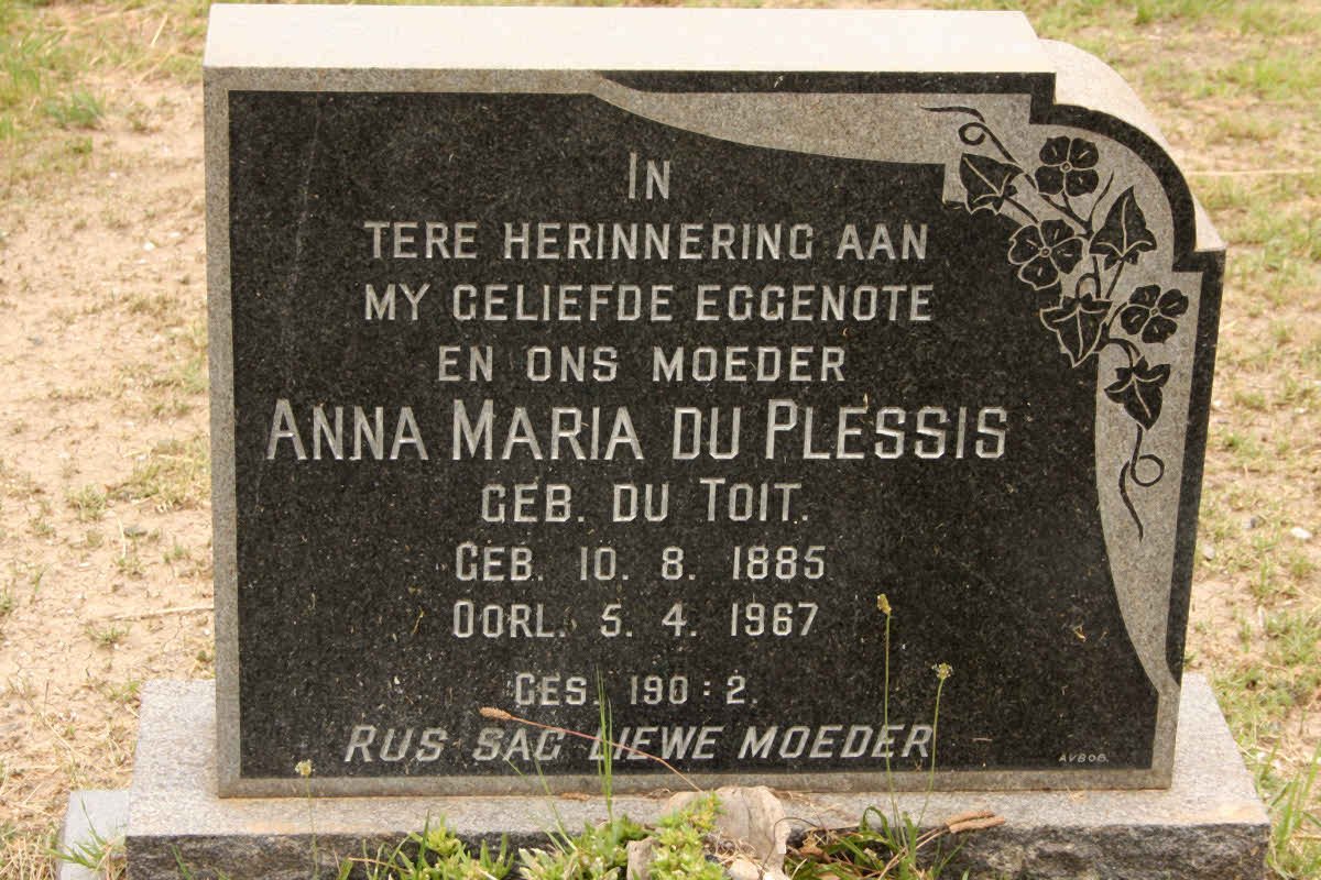 PLESSIS Anna Maria, du nee DU TOIT 1885-1967