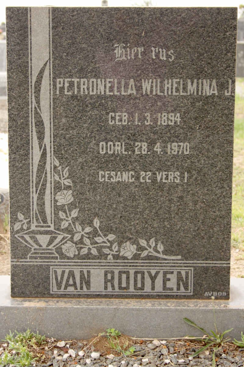 ROOYEN Petronella Wilhelmina J., van 1894-1970