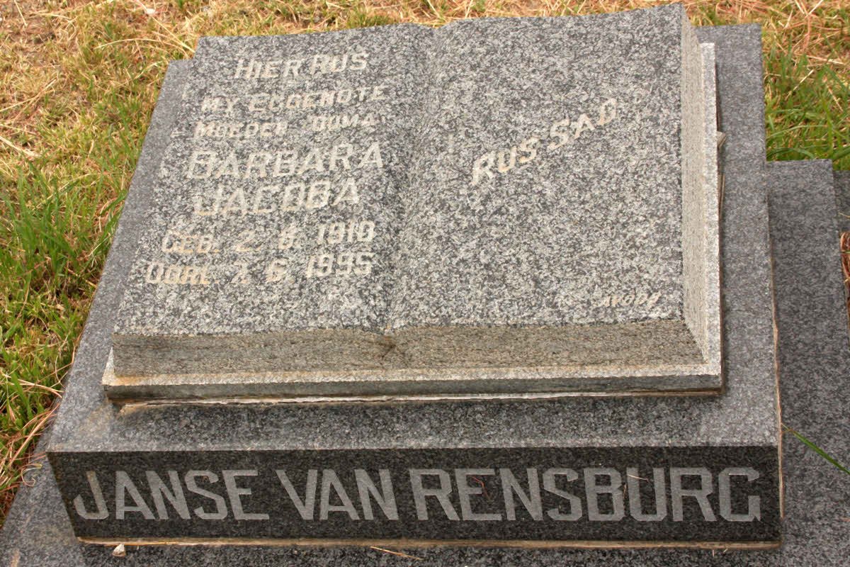 RENSBURG Barbara Jacoba, Janse van 1913-1995