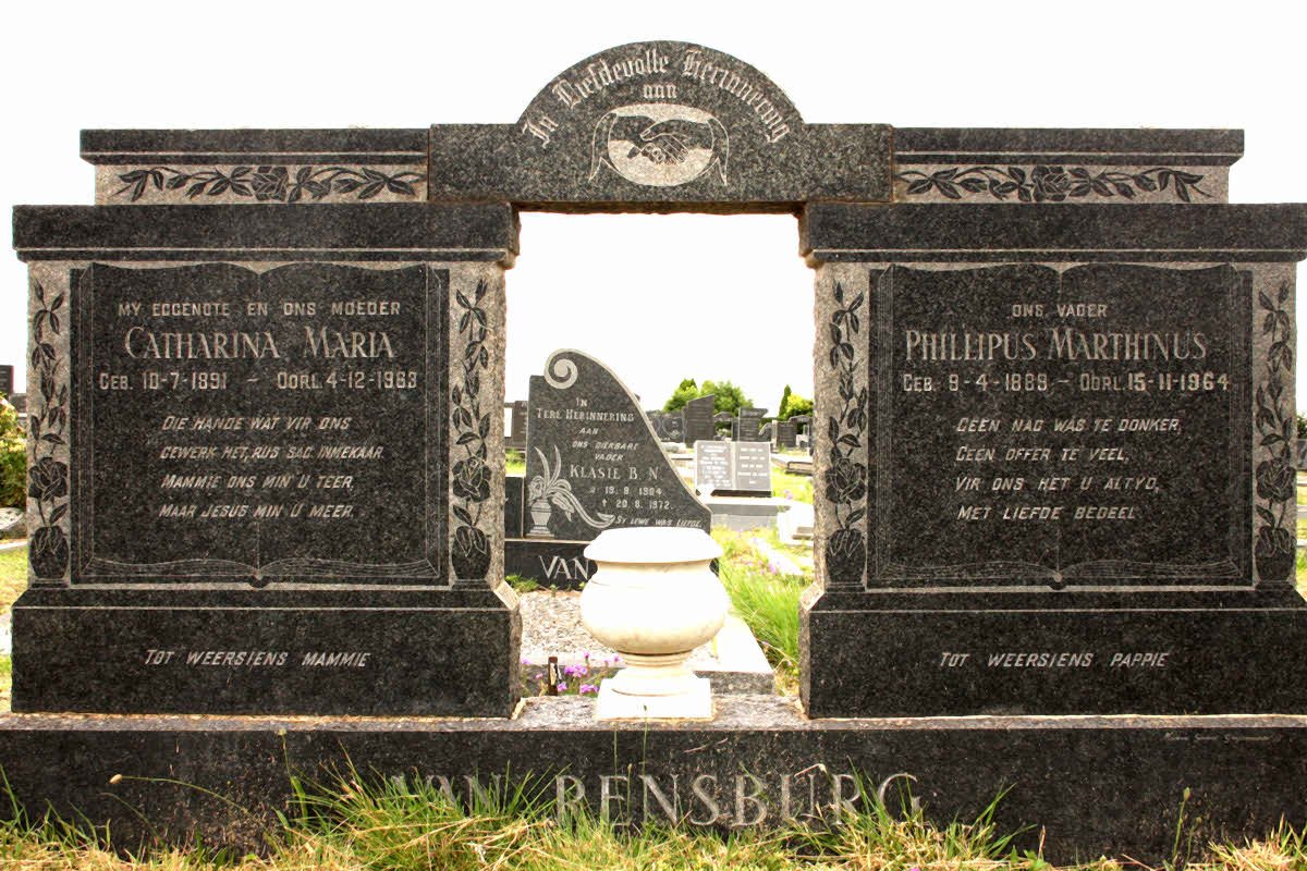 RENSBURG Phillipus Marthinus, van 1888-1964 &amp; Catharina Maria 1891-1983
