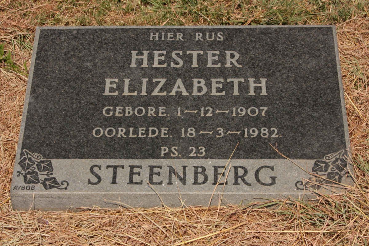 STEENBERG Hester Elizabeth 1907-1982