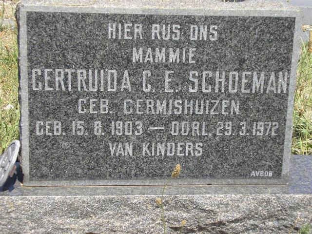 SCHOEMAN Gertruida C E. nee GERMISHUIZEN 1903-1972