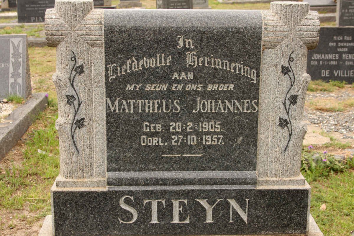 STEYN Mattheus Johannes 1905-1957