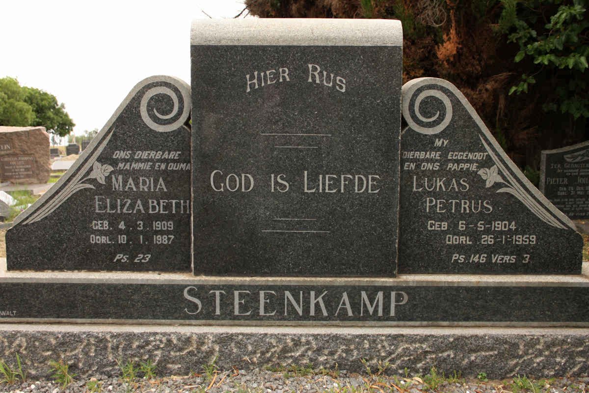 STEENKAMP Lukas Petrus 1904-1959 &amp; Maria Elizabeth 1909-1987