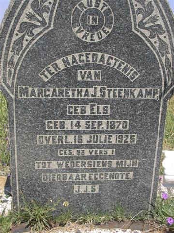 STEENKAMP Margaretha J. nee ELS 1870-1925