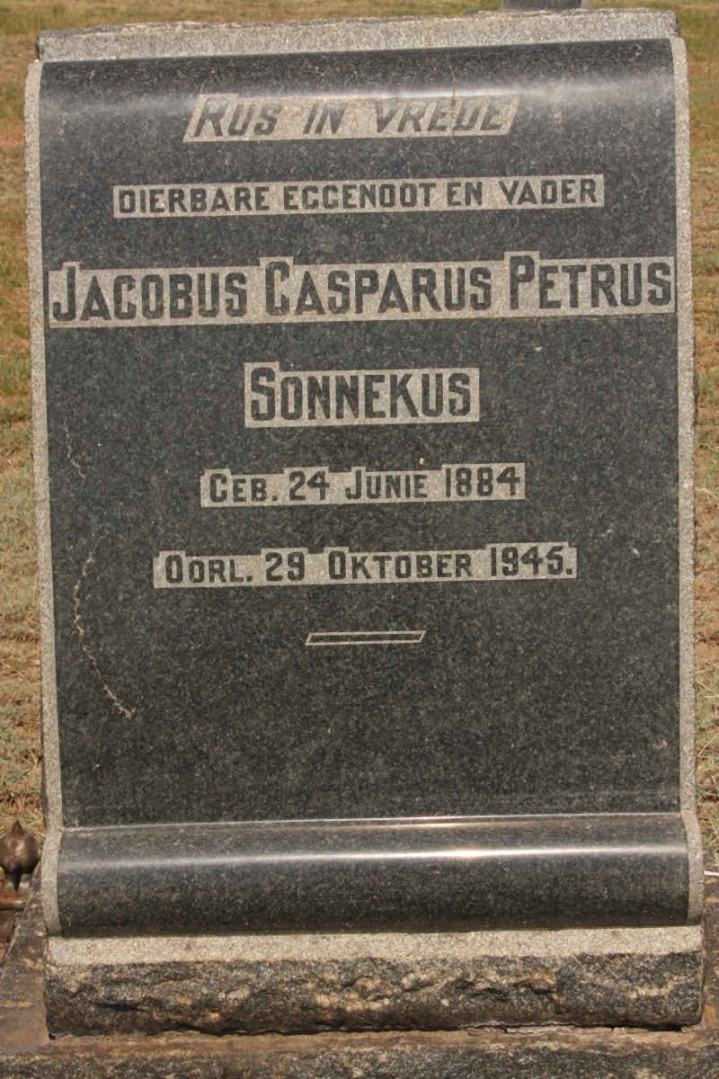 SONNEKUS Jacobus Casparus Petrus 1884-1945