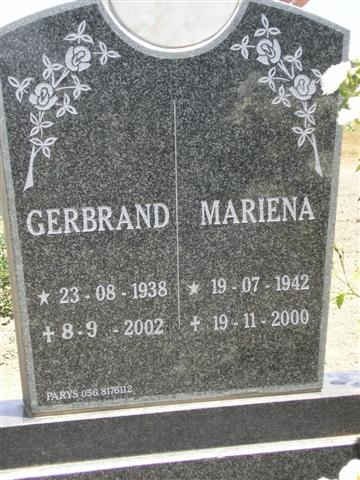 STEYN Gerbrand 1938-2002 &amp; Mariena 1942-2000