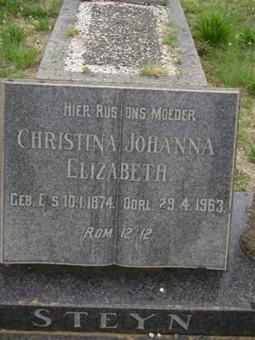 STEYN Christina Johanna Elizabeth nee ELS 1874-1963