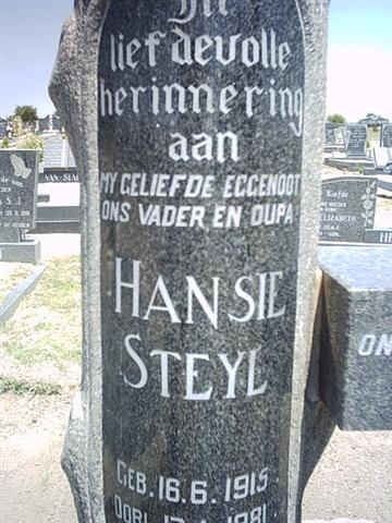 STEYL Hansie 1915-1981