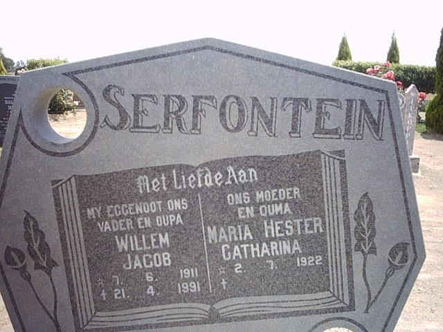 SERFONTEIN Willem Jacob 1911-1991 &amp; Maria Hester Catharina 1922-