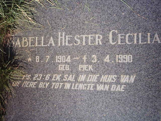 SCHYFF Isabella Hester Cecilia, van der nee PIEK 1904-1990