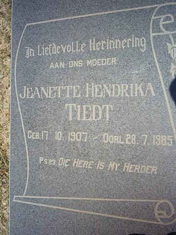 TIEDT Jeanette Hendrika 1907-1985