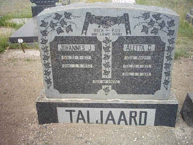 TALJAARD Johannes J. 1877-1952 &amp; Aletta C. ROODT 1875-1949