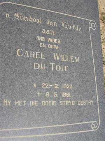 TOIT Carel Willem, du 1920-1981