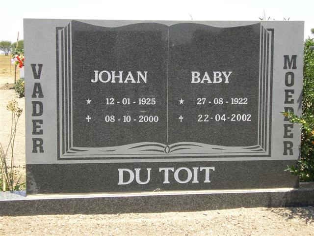 TOIT Johan, du 1925-2000 &amp; Baby 1922-2002