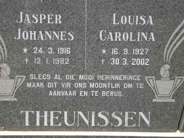 THEUNISSEN Jasper Johannes 1916-1982 &amp; Louisa Carolina 1927-2002