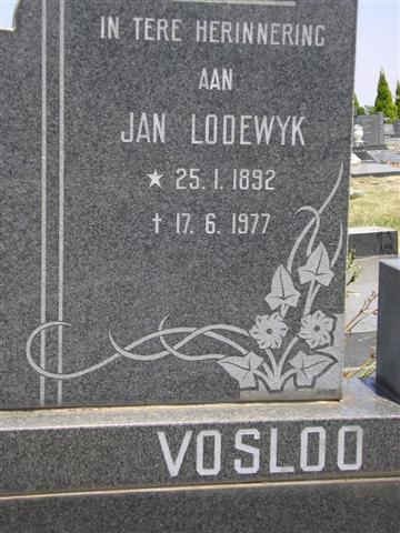 VOSLOO Jan Lodewyk 1892-1977