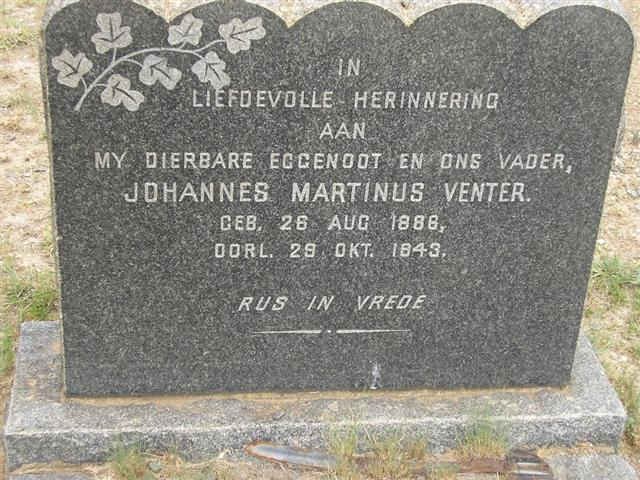 VENTER Johannes Martinus 188?-1943