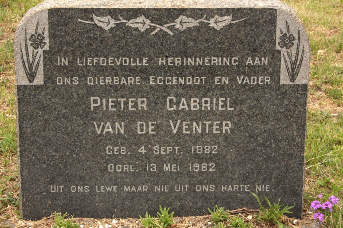 VENTER Pieter Gabriel, van de 1882-1962