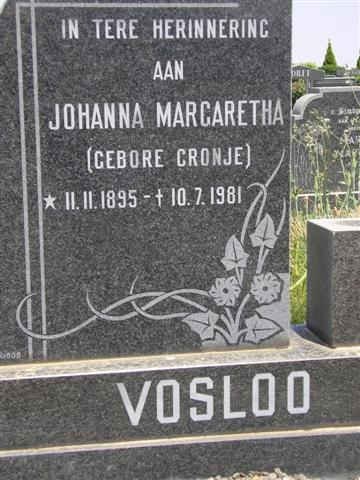 VOSLOO Johanna Margaretha nee CRONJE 1895-1981
