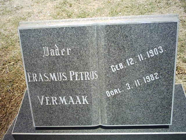 VERMAAK Erasmus Petrus 1903-1982