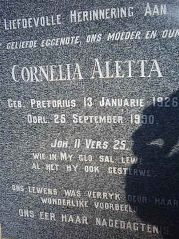 VILJOEN Cornelia Aletta nee PRETORIUS 1926-1990