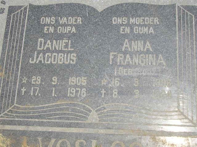 VOSLOO Daniël Jacobus 1905-1976 &amp; Anna Francina ROUX 1906-19?4
