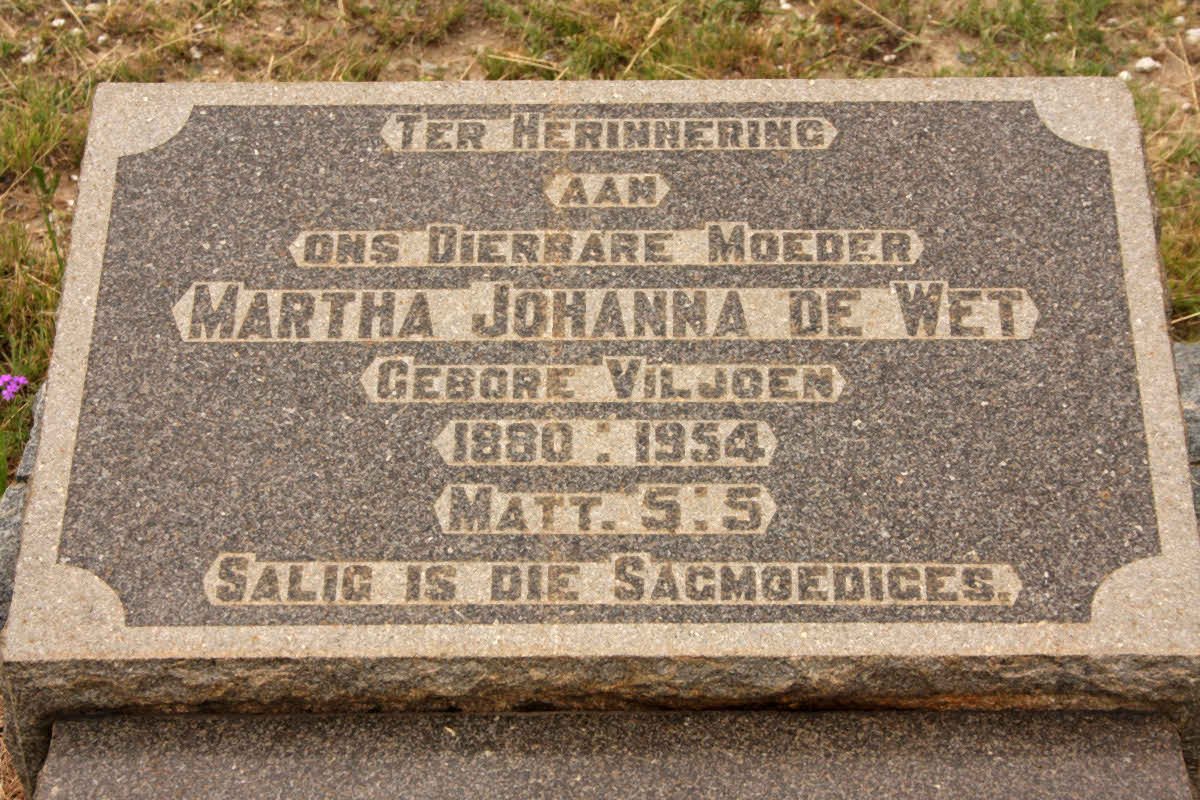 WET Martha Johanna, de nee VILJOEN 1880-1954