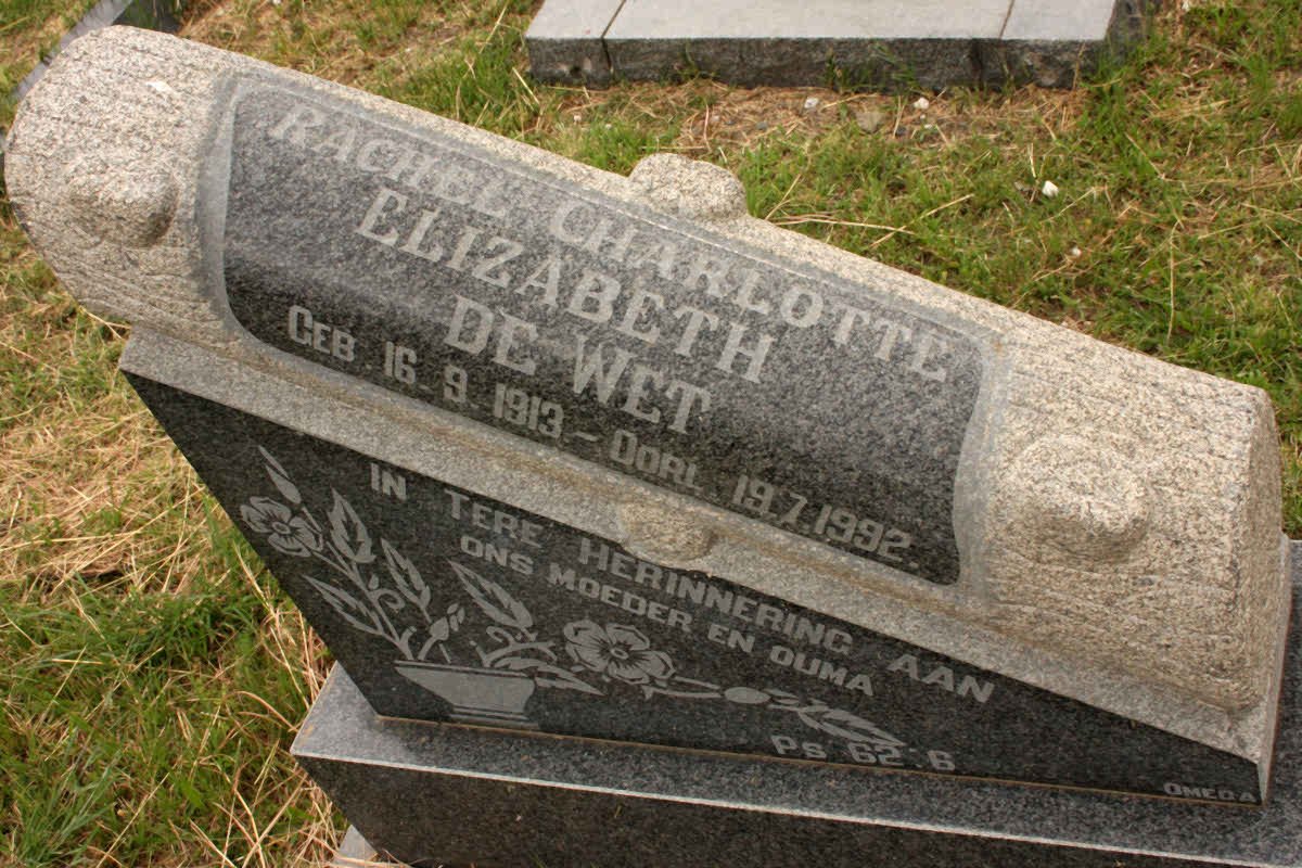 WET Rachel Cherlotte Elizabeth, de 1913-1992