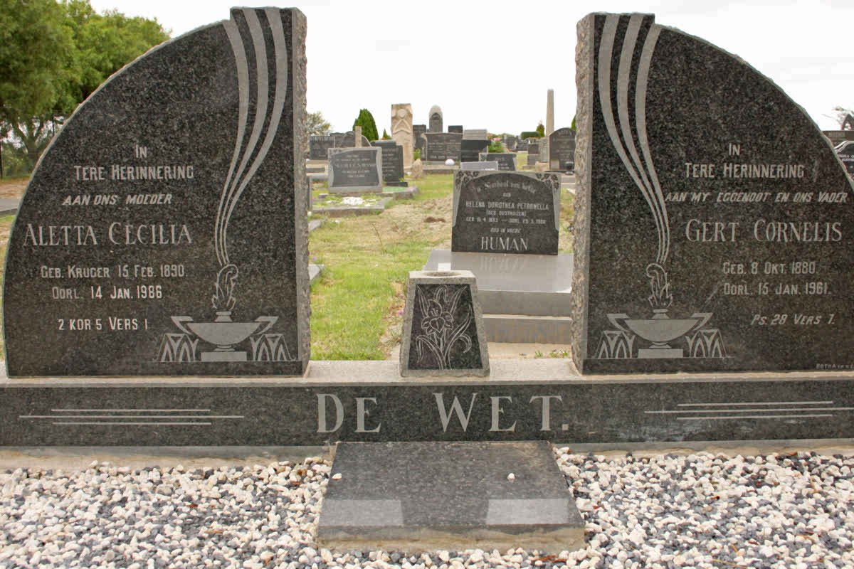 WET Gert Cornelis, de 1880-19?1 &amp; Aletta Cecilia KRUGER 1890-19?