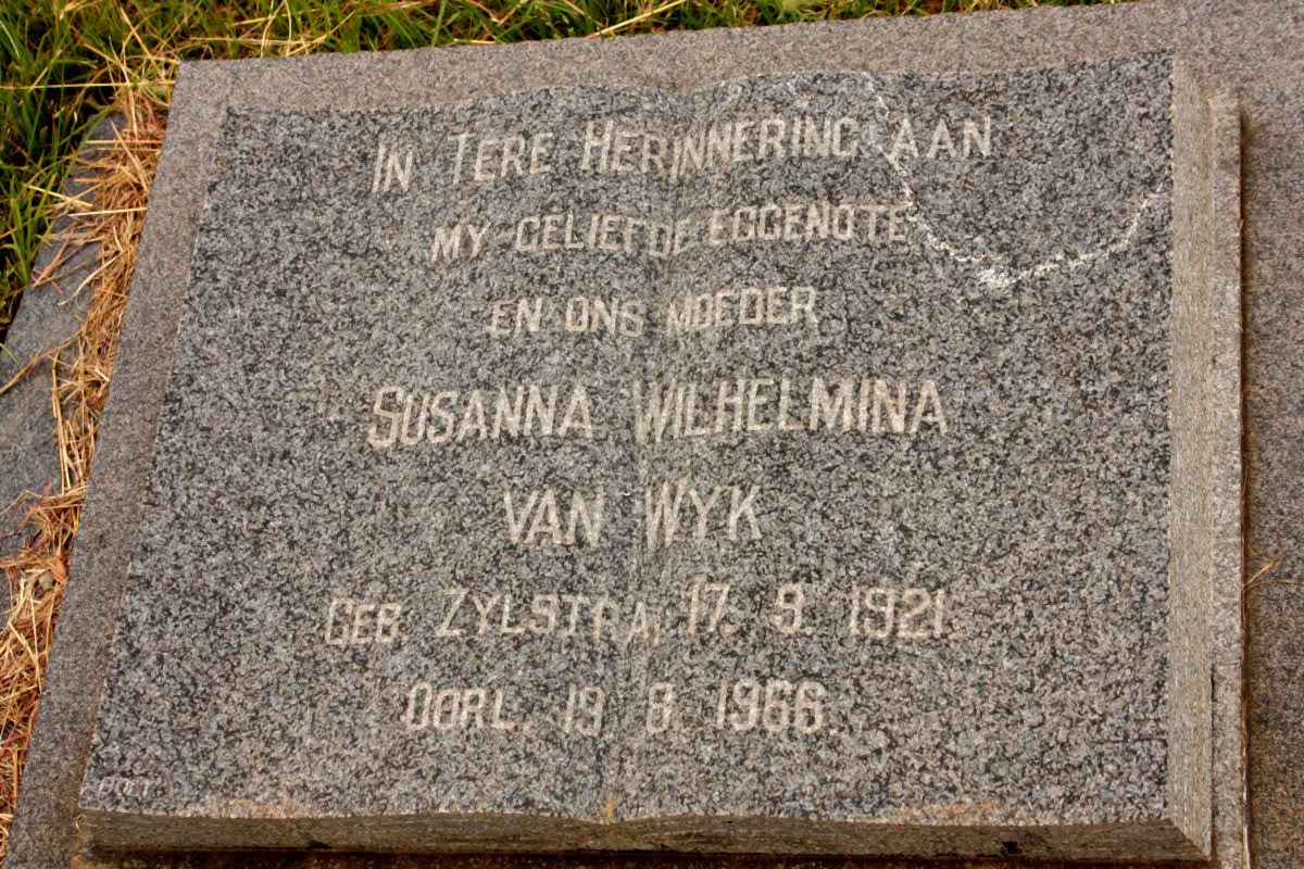 WYK Susanna Wilhelmina, van nee ZYLSTRA 1921-1966