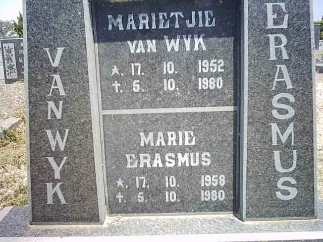 WYK Marietjie, van 1952-1980 :: ERASMUS Marie 1958-1980