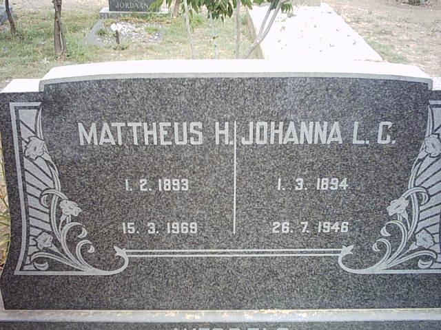WESSEL Mattheus H. 1893-1969 &amp; Johanna L.C. 1894-1946