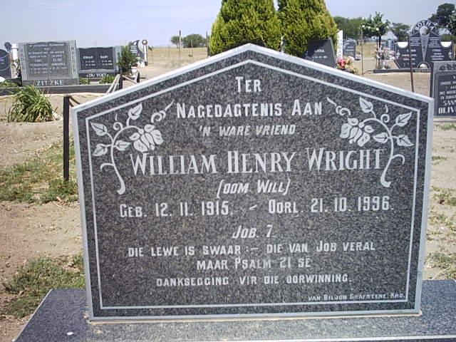 WRIGHT William Henry 1915-1996