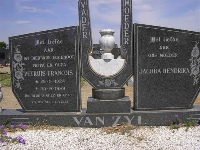 ZYL Petruis Francois, van 1924-1989 &amp; Jacoba Hendrika