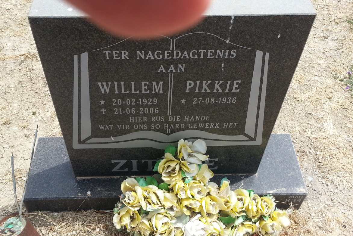 ZITZKE Willem 1929-2006 &amp; Pikkie 1936-