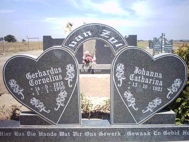 ZYL Gerhardus Cornelius, van 1919-1996 &amp; Johanna Catharina 1921-