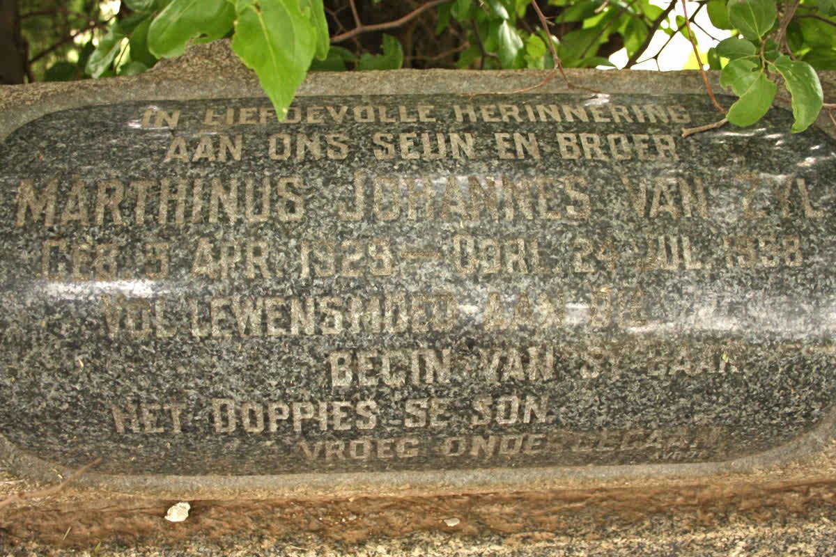 ZYL Marthinus Johannes, van 1928-1958