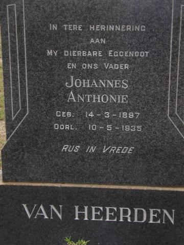 HEERDEN Johannes Anthonie, van 1897-1935