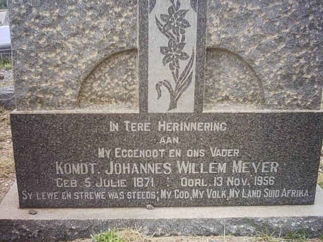 MEYER Johannes Willem 1871-1956