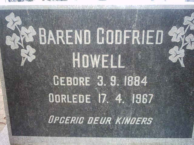 HOWELL Barend Godfried 1894-1967