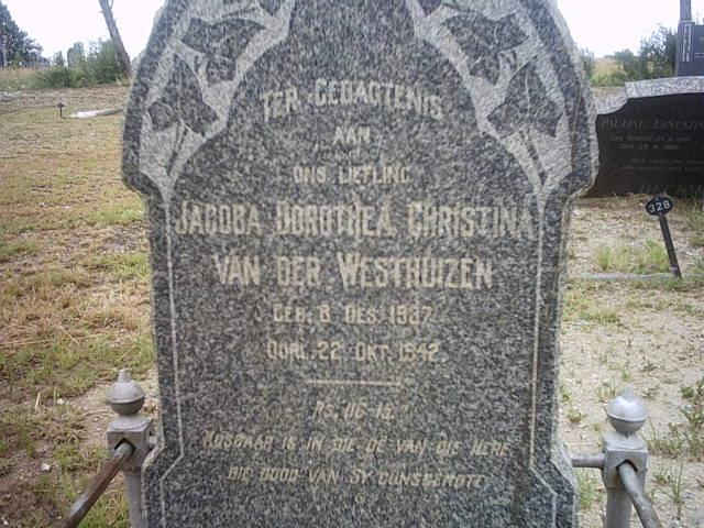 WESTHUIZEN Jacoba Dorothea Christina, van der 1937-1942