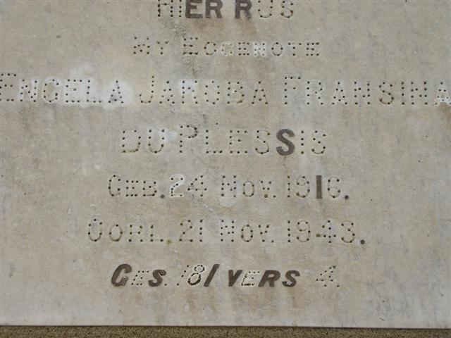PLESSIS Engela Jakoba Fransina, du 1916-1943