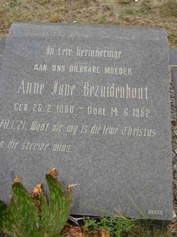 BEZUIDENHOUT Anne June 1880-1952
