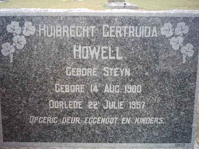 HOWELL Huibrecht Gertruida nee STEYN 1900-1957
